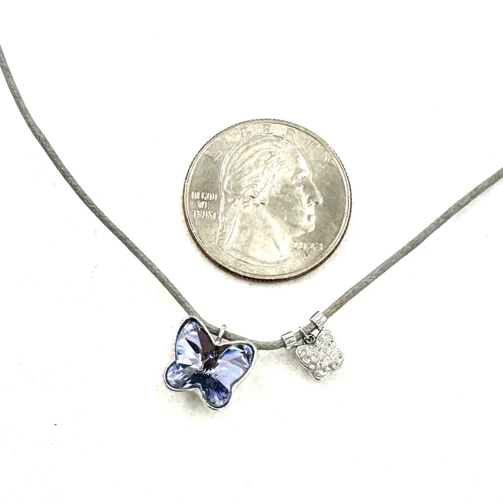Swarovski Crystal Necklace Mini Provence Lavender Butterfly Necklace NWOT - Picture 7 of 10